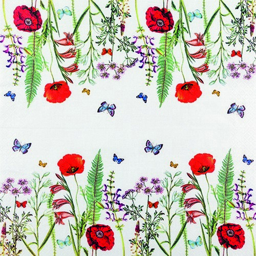 20 Servietten Meadow in Bloom - Aufblühende Wiese 33x33cm