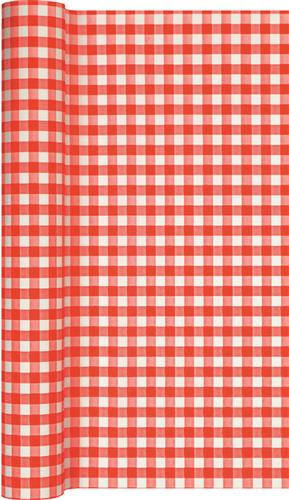 Biertischtuchrolle Karo rot 990x80cm