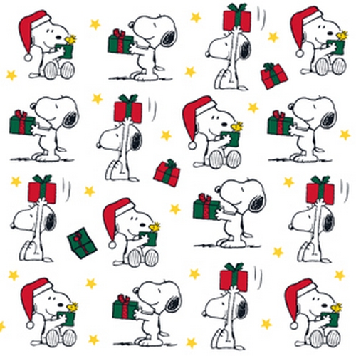 20 Servietten X-mas Mini Snoopy weiß - Mini-Snoopy weihnachtlich weiß 33x33cm