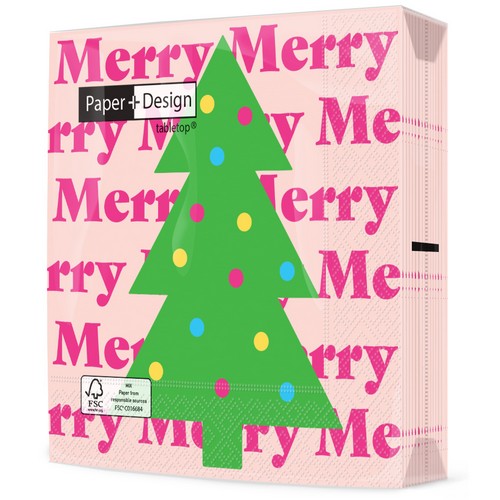 20 Servietten Christmas Merry - Tanne auf Merry 33x33cm