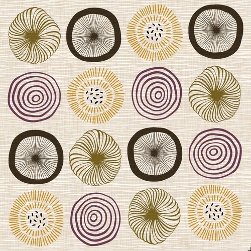 20 Servietten Forms Of Nature - Kreise in unterschuedlichen Varianten 33x33cm