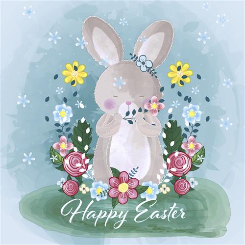 20 Servietten Happy Easter Bunny - Hase wünsche frohe Ostern 33x33cm