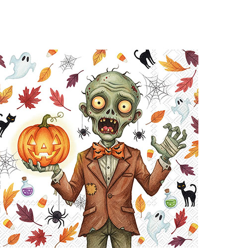 20 kleine Cocktailservietten Zombie Scare - Zombie-Kind zu Halloween 25x25cm