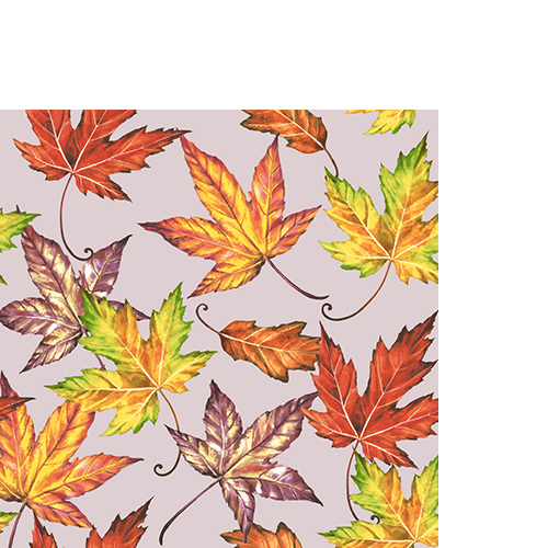 20 kleine Cocktailservietten Fall Leaves - Bunte, einzelne Herbstblätter 25x25cm