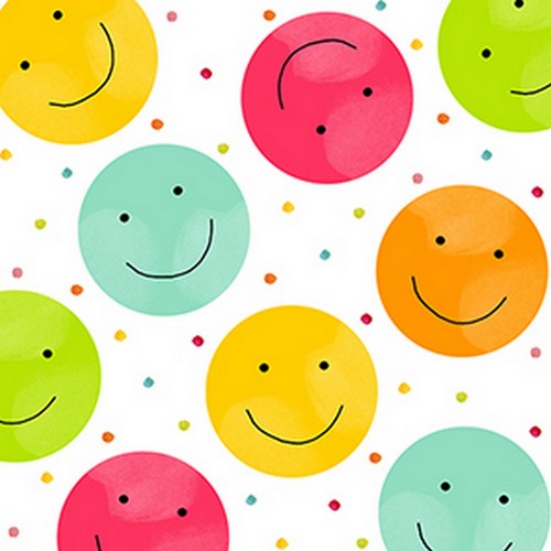 20 Servietten Happy Smileys - Fröhliche Smileys 33x33cm