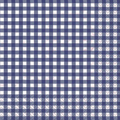 20 Servietten Karo blau 33x33cm