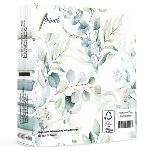 20 Servietten Eucalyptus All Over - Blätter vom Eukalyptus 33x33cm