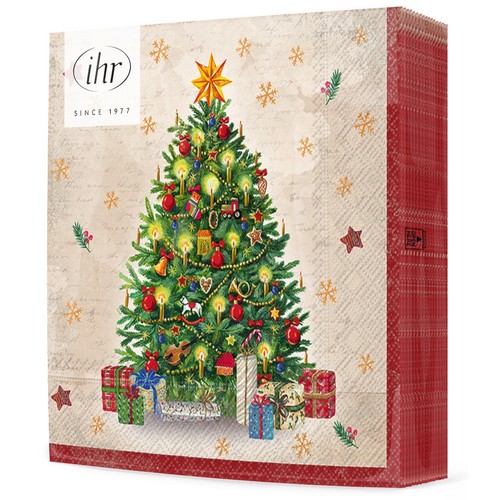 20 Servietten Festive Tree - Glanzvoller Weihnachtsbaum 33x33cm