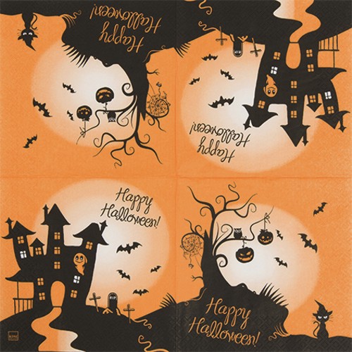 20 Servietten 2 in 1 Halloween 33x33cm