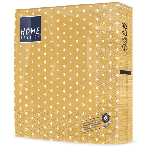 20 Servietten Mini Stars gold - Mini Sterne gold 33x33cm