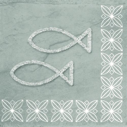 Servietten Modern Ichthys grau