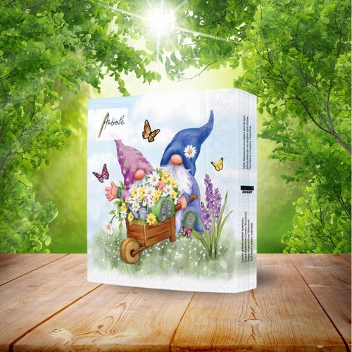 Ambiente Servietten Happy Gardening – 20 Stück, 33x33 Cm, Sommerliches Motiv, Für Serviettentechnik