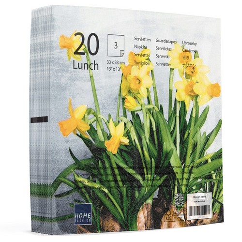 20 Servietten Narcissus - Frische Narzissen 33x33cm