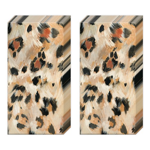 2x 10 Taschentücher Leonard - Hellbraunes Leopardenfell