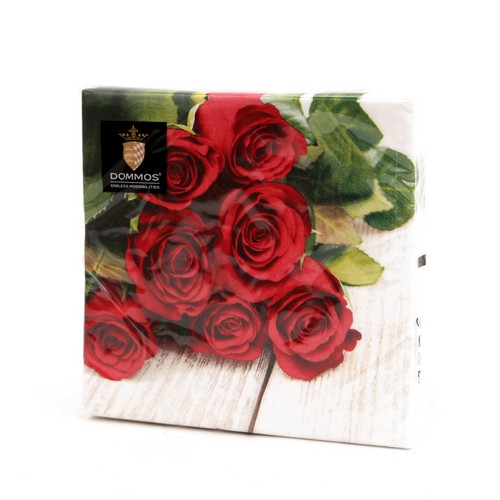 Motivservietten Rosen rot