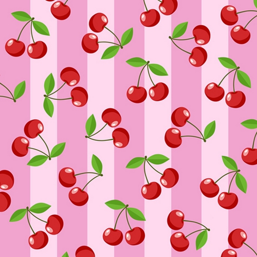 20 Servietten Sweet Cherries - Frische Kirschen auf Streifen 33x33cm