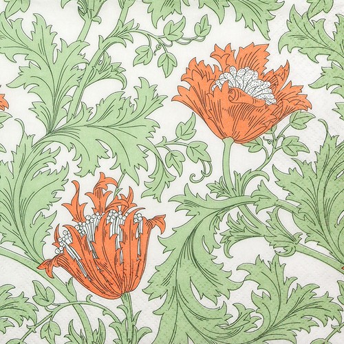 20 Servietten Fleur Nouveau - Antikes Blumenmuster 33x33cm