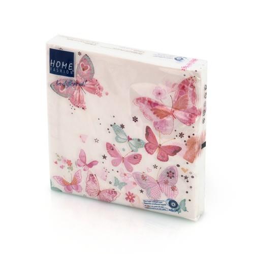 20 Servietten Lovely Butterflies - Reizende Schmetterlinge 33x33cm
