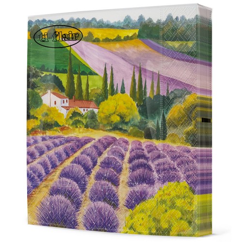 20 Servietten Scenic Lavender Farm - Großes Lavendelfeld 33x33cm