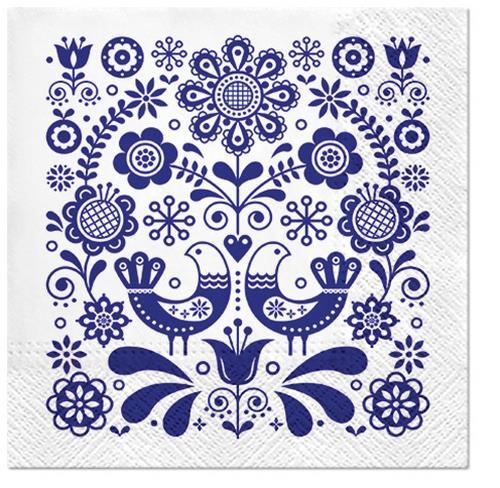 20 Servietten Folk Stamp - Volkstümliches Design 33x33cm