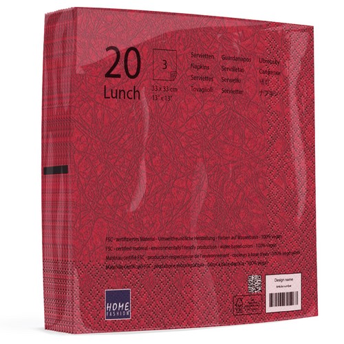 20 Servietten Modern Colours bordeaux 33x33cm