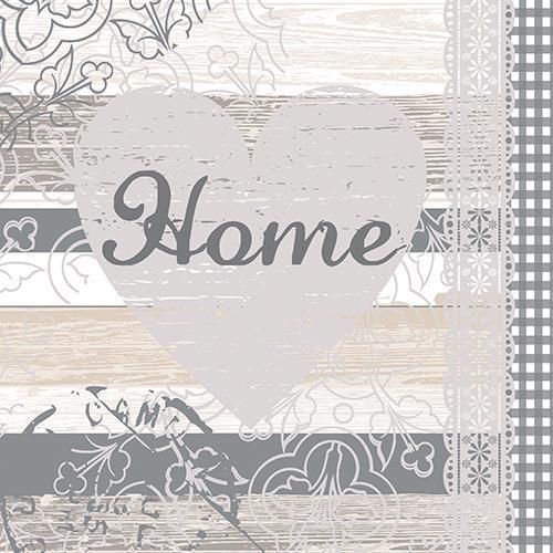 20 Servietten Home - Daheim mit Herz 33x33cm