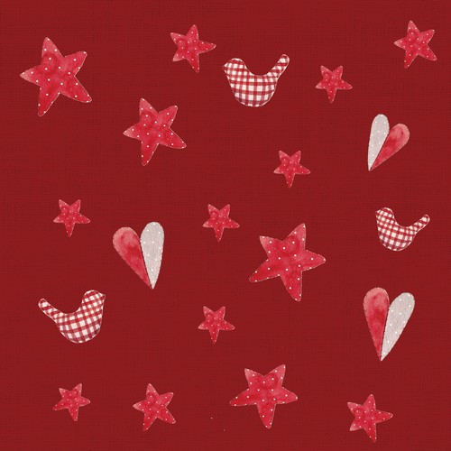 20 Servietten Artisan joy red - Rot im Fokus 33x33cm