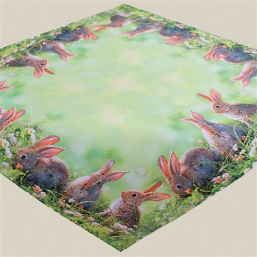 Mitteldecke Polyester Osterhasen 85x85cm