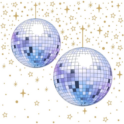 20 Servietten Disco ball - Dicokugeln 33x33cm