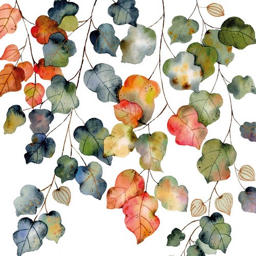20 Servietten Bright Fall - Ranken von Herbstblätter 33x33cm