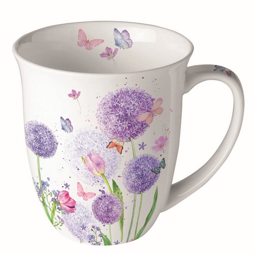 Tasse aus Porzellan Flower Beauty - Lila Löwenzahn 0,4L, Höhe 10,5cm