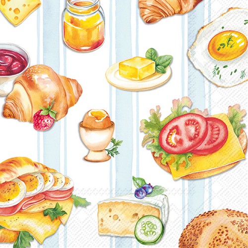 20 Servietten Start your Day - Frühstückstisch 33x33cm