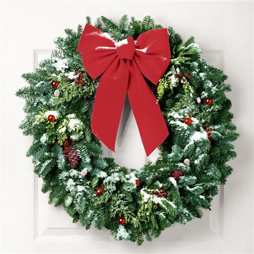 20 Servietten Classic Wreath - Weihnachtskranz mit Schleife 33x33cm