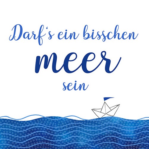 20 Servietten Ein bisschen meer - Papierboot auf dem Meer 33x33cm