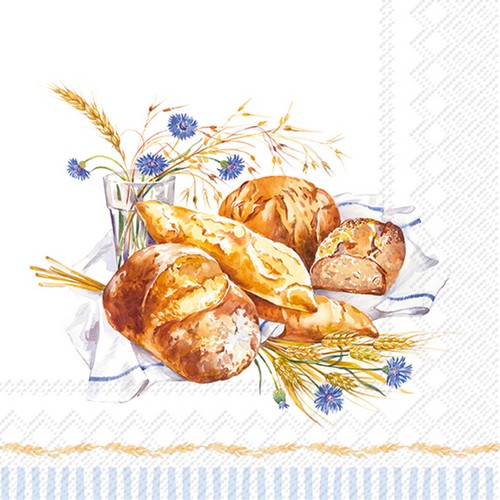 20 Servietten Rustic Delights - Leckere Backwaren 33x33cm