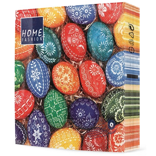 20 Servietten Hand Crafted Eggs - Viele handbemalte Eier 33x33cm