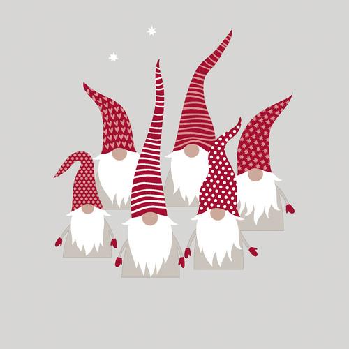 20 Servietten Scandic Santas 33x33cm