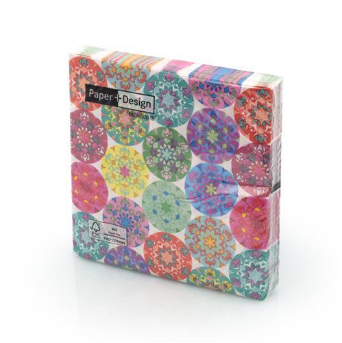 20 Servietten Mandala multi 33x33cm