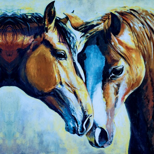 20 Servietten Horses - Zwei glückliche Pferde 33x33cm