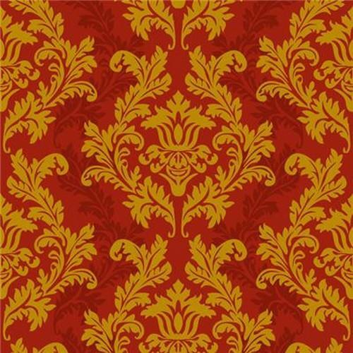 20 Servietten Red & Gold Wallpaper – Royale Zeichen gold-rot 33x33cm