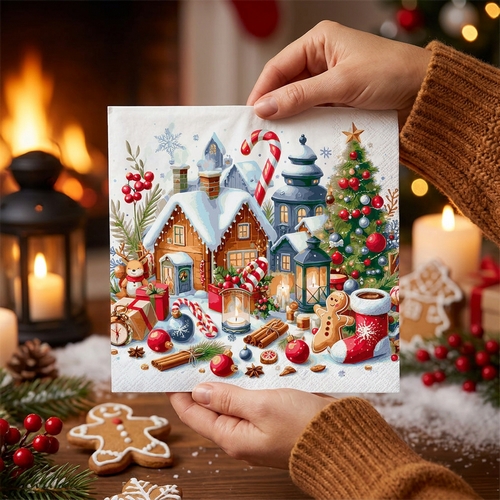 20 Servietten Christmas Scenery - Traumhafte Weihnachtswelt 33x33cm