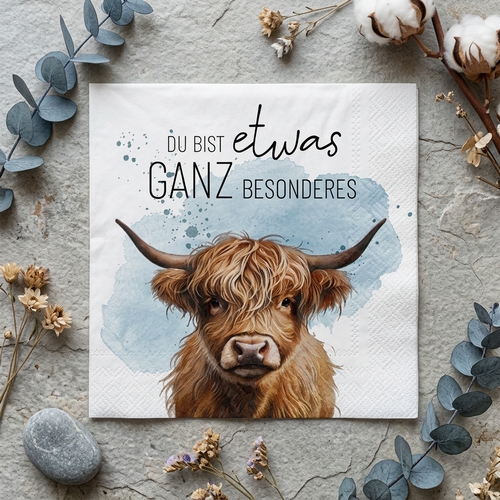 20 Servietten Rind - Ganz Besonderes 33x33cm