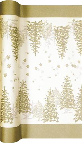 Tischläufer Tree and Snowflakes gold - Bäume & Schneeflocken gold 490x40cm