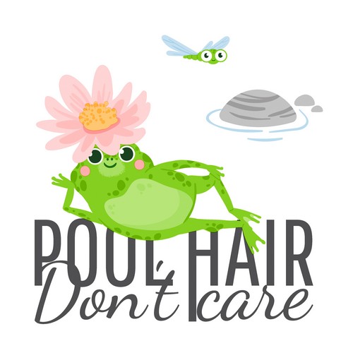 20 Servietten Pool Hair - Frosch mit Blütenschmuck 33x33cm