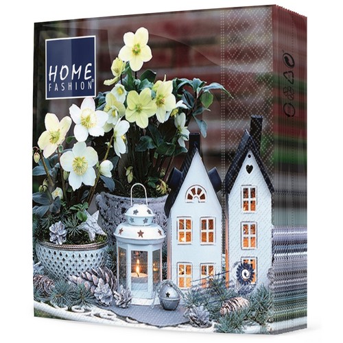 20 Servietten Lovely Decorations - Dekorierte Weihnachtsstadt 33x33cm