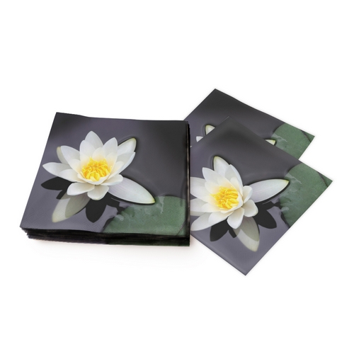 20 Servietten Waterlily bloom - Wasserlilie im Teich 33x33cm