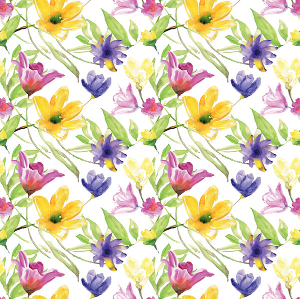 20 Servietten Lucy - Gemalte Blumen 33x33cm
