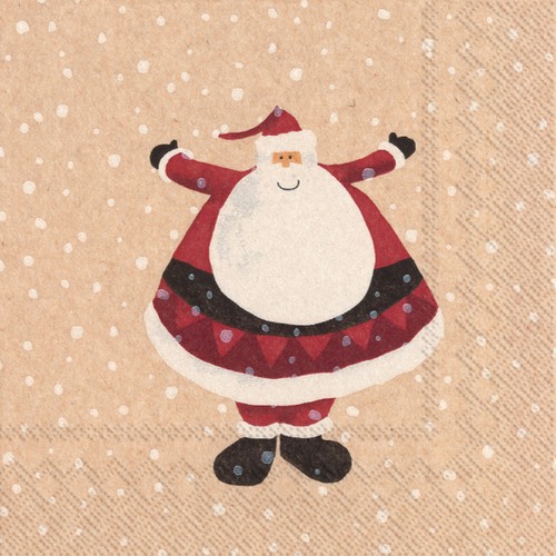 20 Servietten Recycling-Papier Nico - Santa im Schneefall 33x33cm
