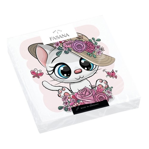 20 Servietten Cartoon Kitten - Katze im Cartoon-Stil 33x33cm
