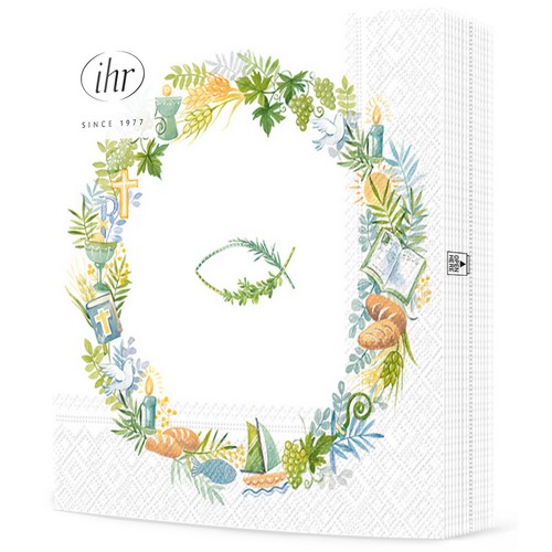 20 Servietten Church Celebrations - Kranz an kirchlichen Symbole 33x33cm